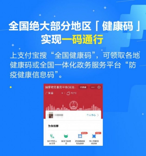 据了解,全国一体化在线平台"防疫健康信息码"已首先在国家政务服务